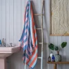 Coral Pop Stripe Turkish Beach Towel Wrap