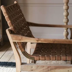 Corey Woven Leather Armchair