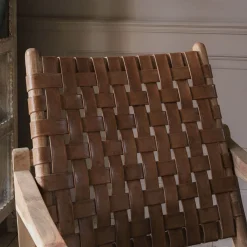 Corey Woven Leather Armchair