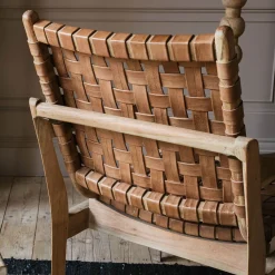 Corey Woven Leather Armchair