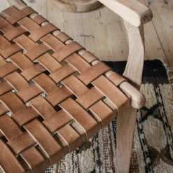 Corey Woven Leather Armchair