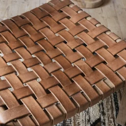 Corey Woven Leather Armchair