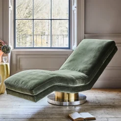 Corinne Green Velvet Chaise