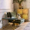 Corinne Green Velvet Swivel Chair