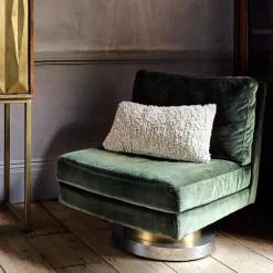 Corinne Green Velvet Swivel Chair