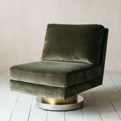 Corinne Green Velvet Swivel Chair