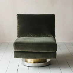 Corinne Green Velvet Swivel Chair