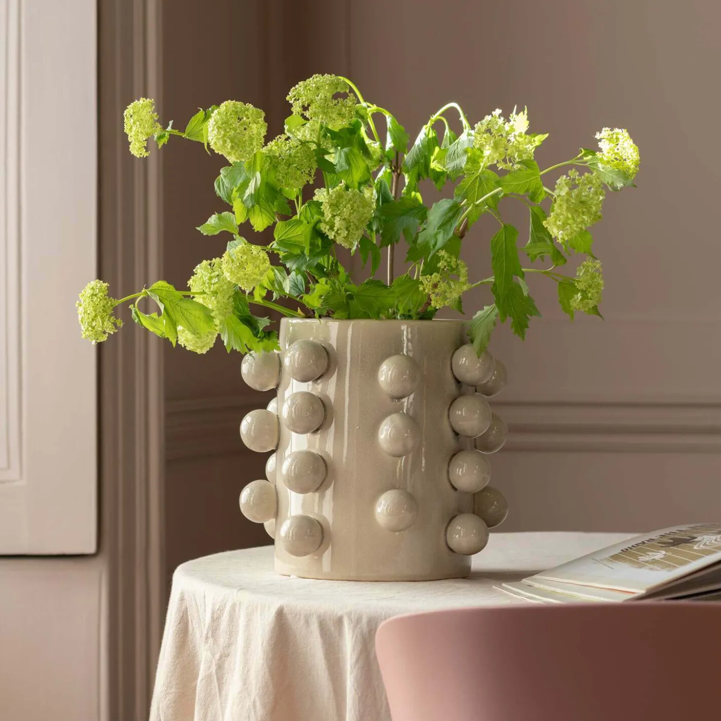 Cream Bobble Vase