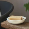 Cream Ceramic Two-Part Soap Dish