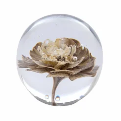 Cream Flower Glass Ornament