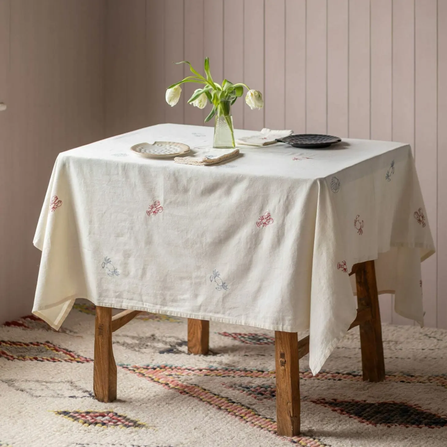 Creatures of the Sea Embroidered Table Cloth