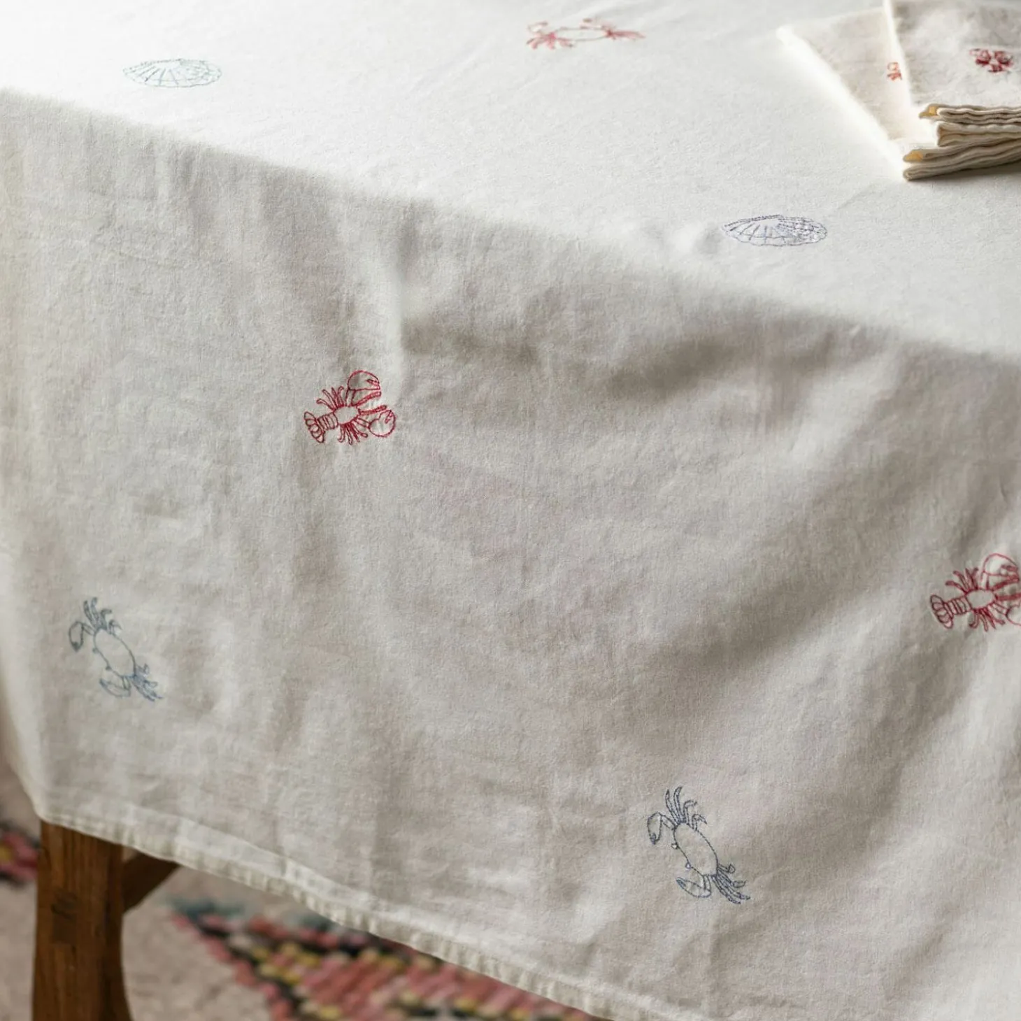 Creatures of the Sea Embroidered Table Cloth
