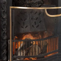 Curved Brass Fire Screen