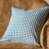 Dark Blue Gingham Square Cushion