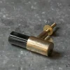 Dark Purple Glass and Brass Knob