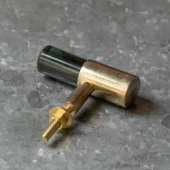 Dark Purple Glass and Brass Knob