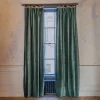 Dark Sage Velvet Single Curtains