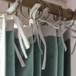 Dark Sage Velvet Single Curtains