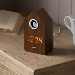 Dark Wooden LED Cuckoo Alarm Clock