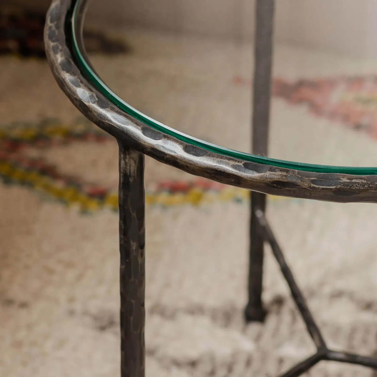Darla Round Gunmetal Grey Side Table
