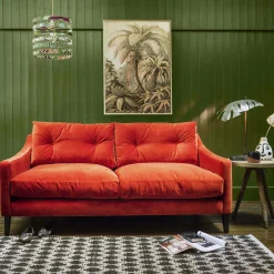 Deep Dream Carnelian Velvet Two and a Half Seater Sofa