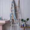 Denim Wide Stripe Turkish Beach Towel Wrap