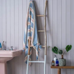 Denim Wide Stripe Turkish Beach Towel Wrap