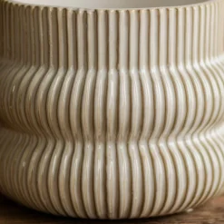 Distressed White Fluted Plant Pots