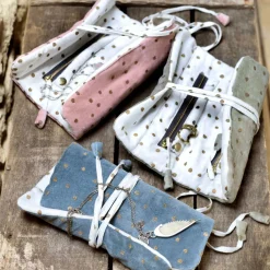 Dotty Velvet Jewellery Rolls