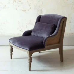 Duchess Grey Velvet Armchair