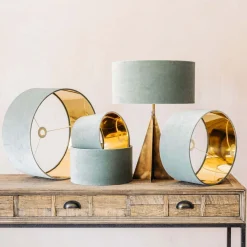 Duck Egg Velvet Lamp Shades