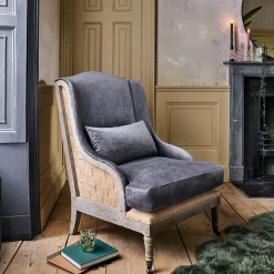 Duke Grey Velvet Armchair