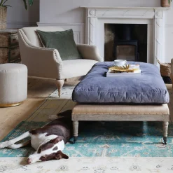 Duke Grey Velvet Ottoman
