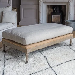 Duke Natural Linen Ottoman