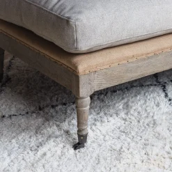 Duke Natural Linen Ottoman