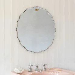 Durley Scalloped Round Wall Mirror