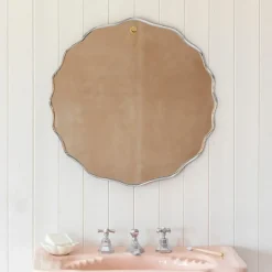 Durley Scalloped Round Wall Mirror