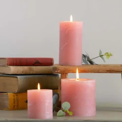 Dusky Pink Pillar Candles