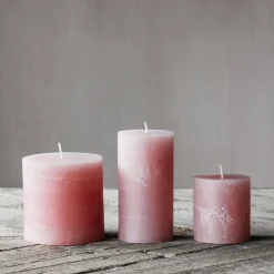Dusky Pink Pillar Candles