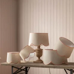 Dusky Pink Scallop Lamp Shades