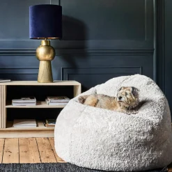 Eggshell Curly Sheepskin Beanbag
