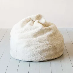 Eggshell Curly Sheepskin Beanbag
