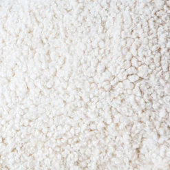 Eggshell Curly Sheepskin Rectangular Cushion