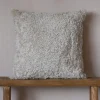 Eggshell Curly Square Sheepskin Cushion