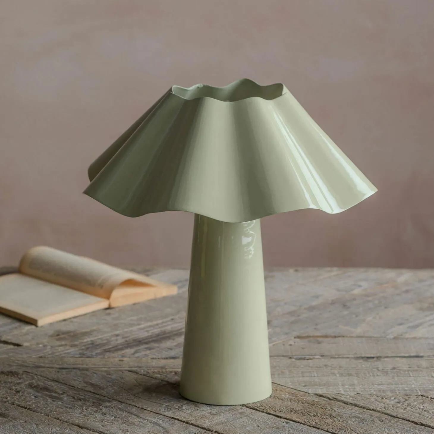 Eldon Sage Enamel Table Lamp Small