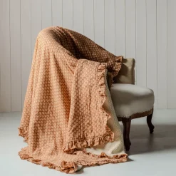 Eliza Floral Block Printed Sherpa Throw