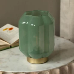 Emaline Small Green and Gold LED Table Lamp