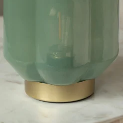 Emaline Small Green and Gold LED Table Lamp