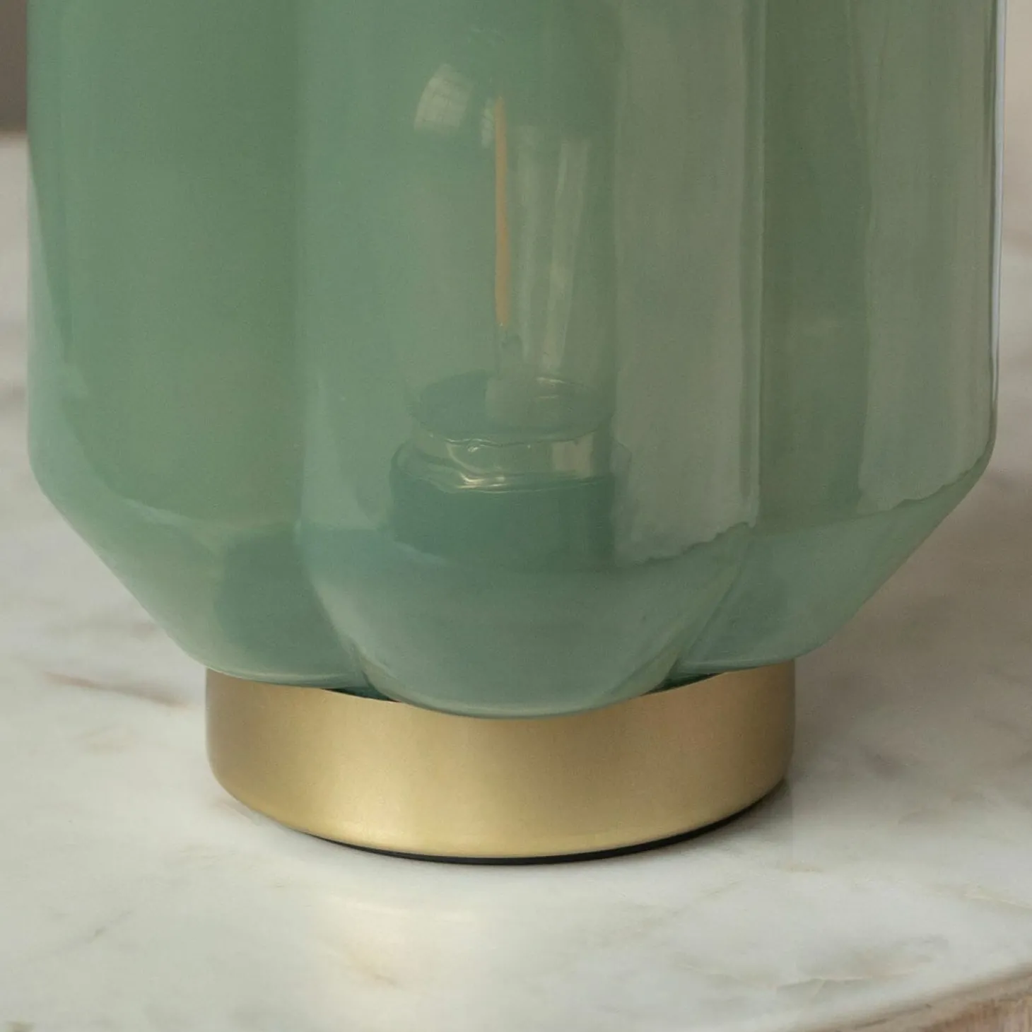 Emaline Small Green and Gold LED Table Lamp