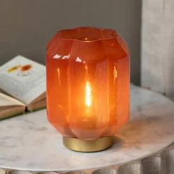 Emaline Small Red and Gold LED Table Lamp